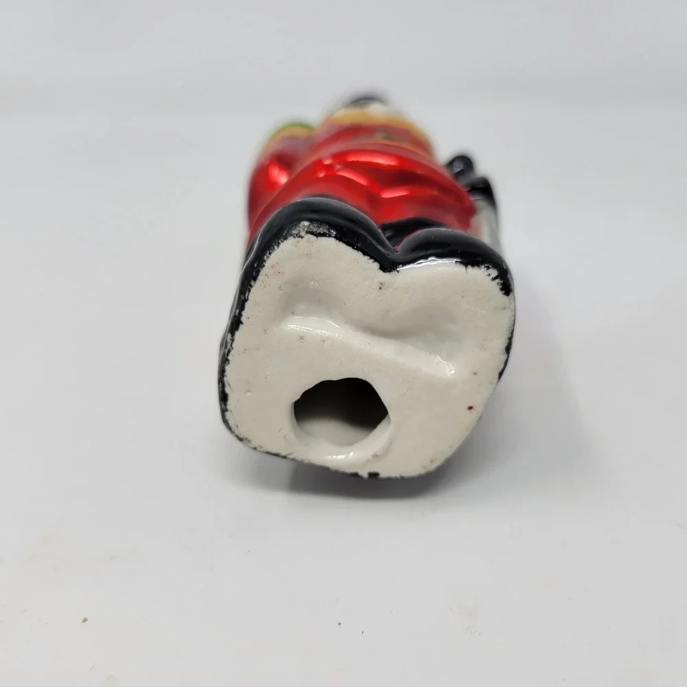 Vintage Ceramic Santa Claus Nutcracker Soldier Figurine Red Gold‎ 6.5 Inch